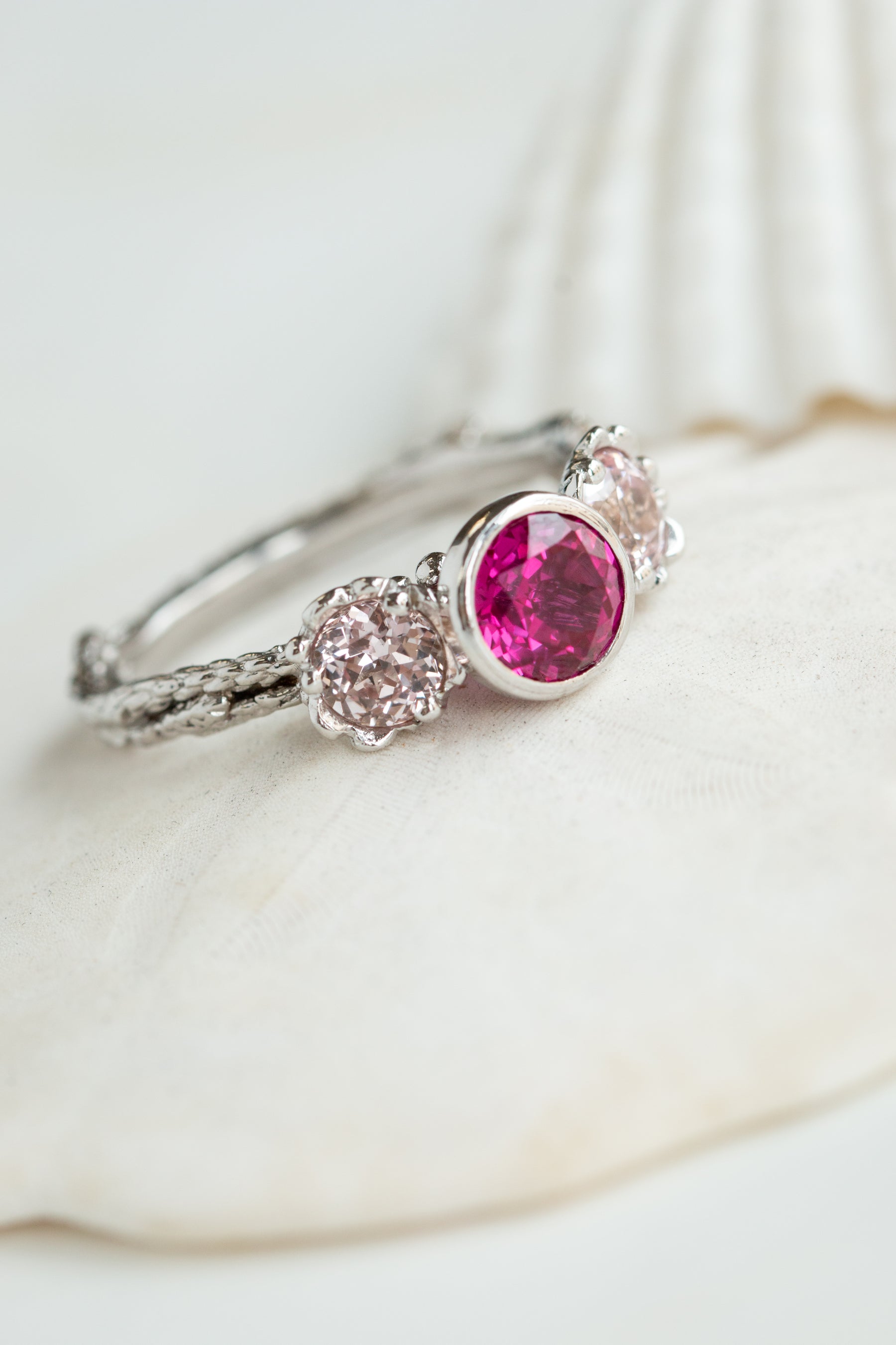 Custom Design ~ Pink Sapphire Engagement Ring