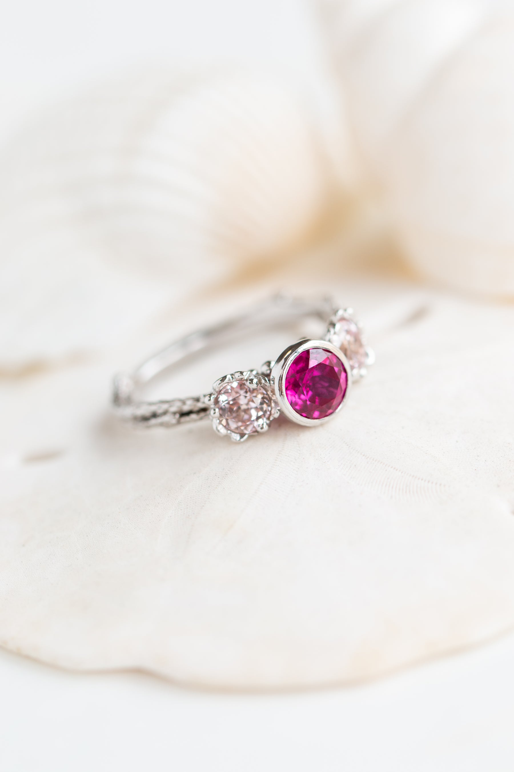 Custom Design ~ Pink Sapphire Engagement Ring