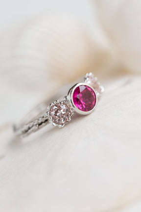 Custom Design ~ Pink Sapphire Engagement Ring