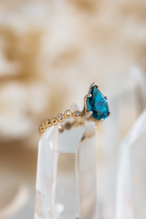 London Blue Topaz Caviar Ring