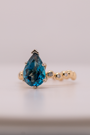 London Blue Topaz Caviar Ring