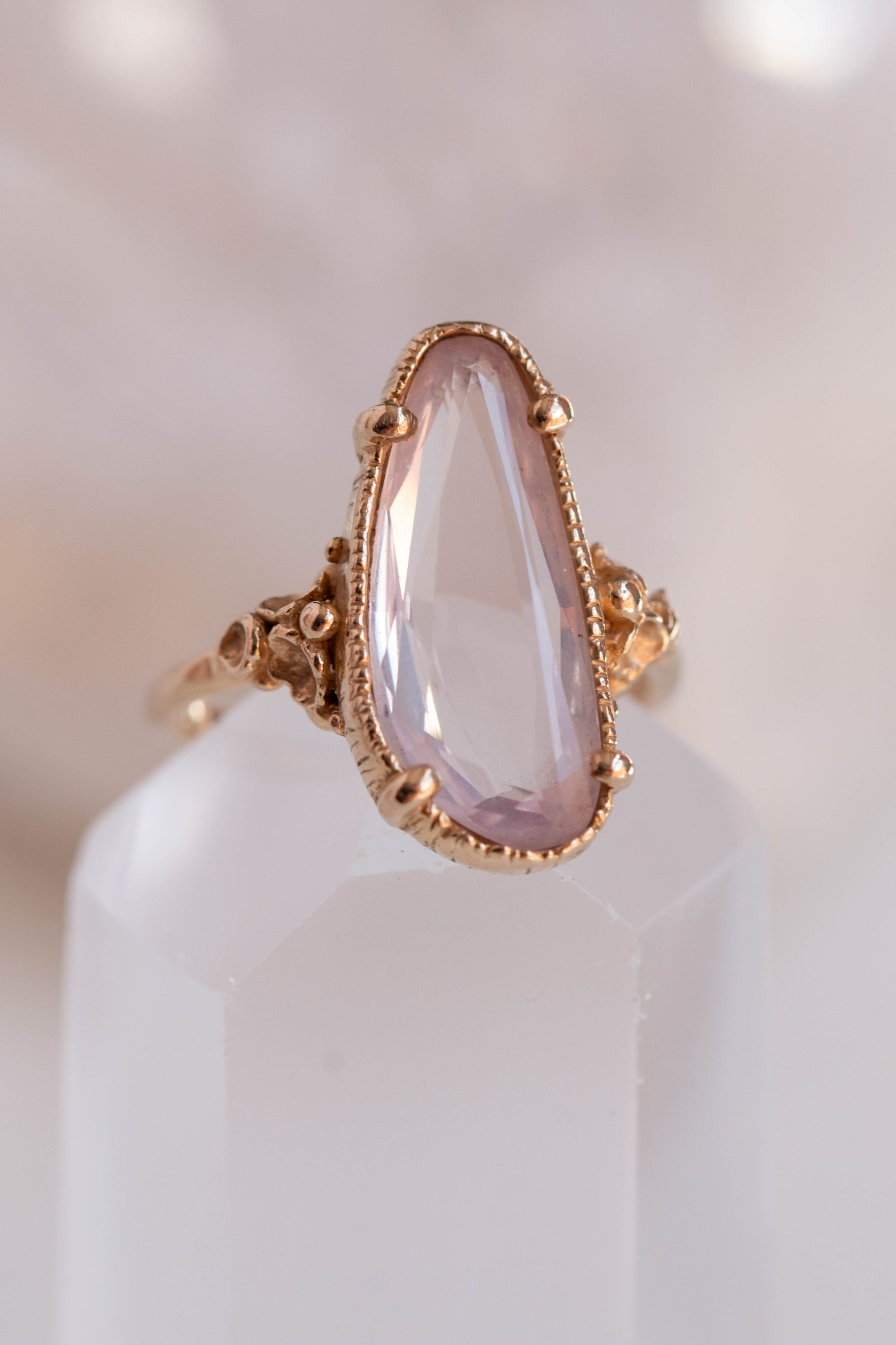 Custom Design ~ Rose Quartz Barnacle Accent Ring