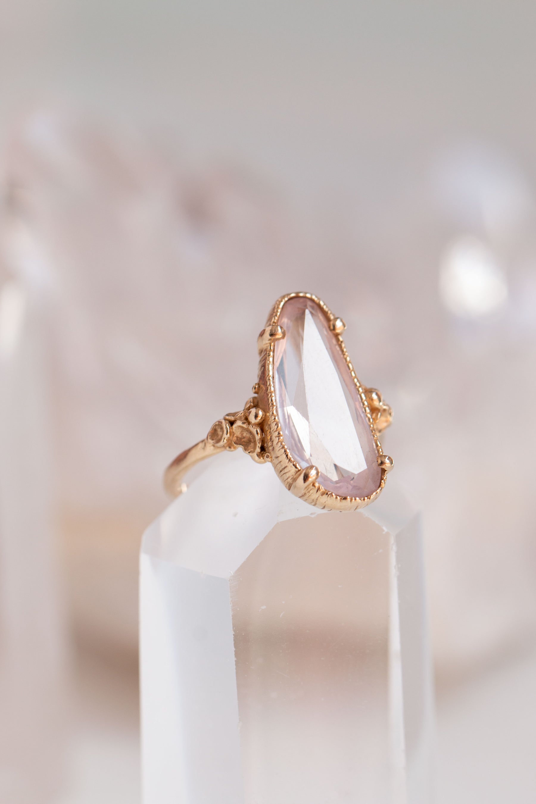 Custom Design ~ Rose Quartz Barnacle Accent Ring