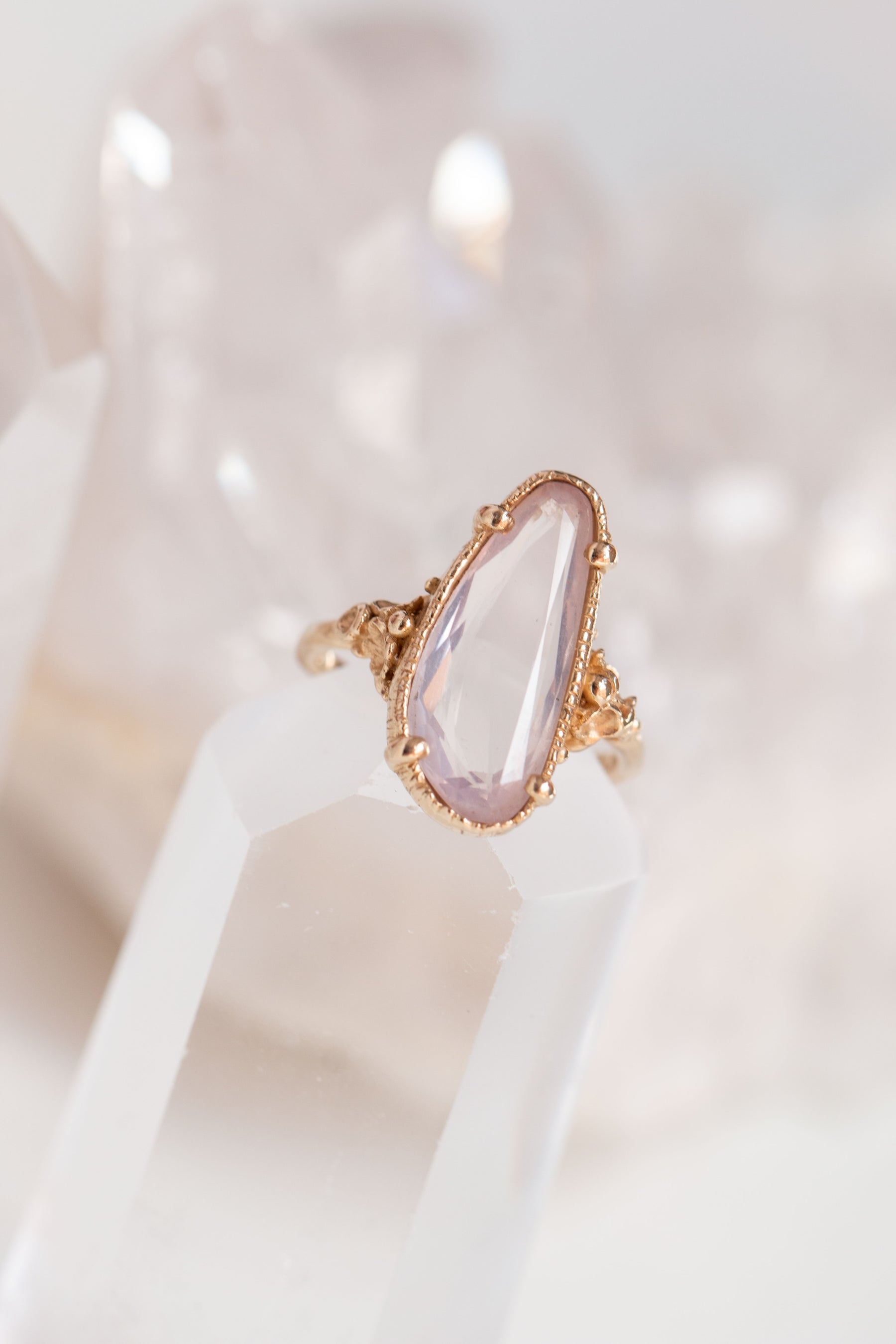 Custom Design ~ Rose Quartz Barnacle Accent Ring