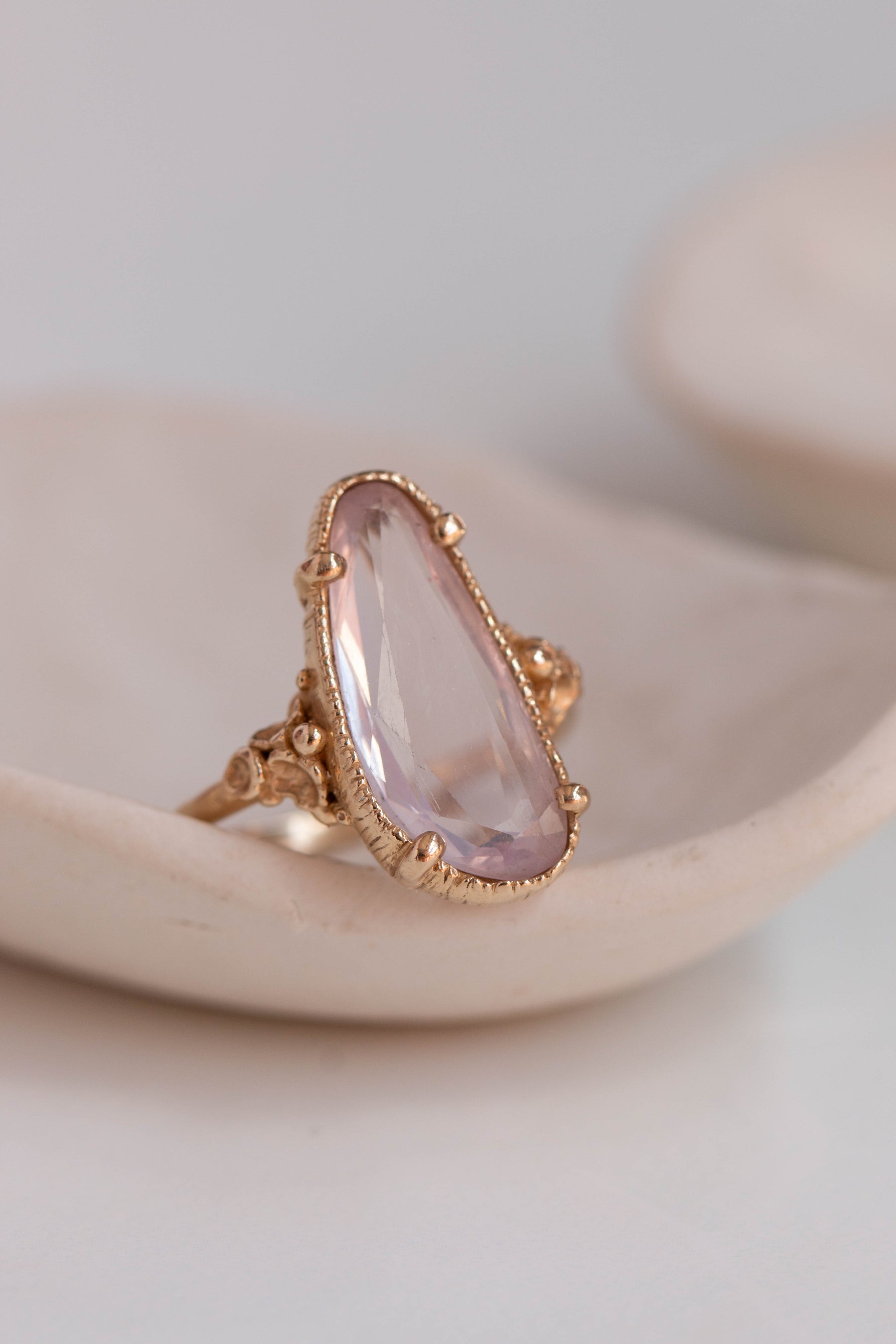 Custom Design ~ Rose Quartz Barnacle Accent Ring