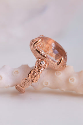 Custom Design ~ Lodolite Ring with Diamond Barnacles & Coral Band