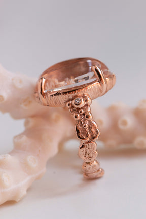 Custom Design ~ Lodolite Ring with Diamond Barnacles & Coral Band