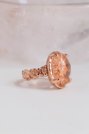 Custom Design ~ Lodolite Ring with Diamond Barnacles & Coral Band