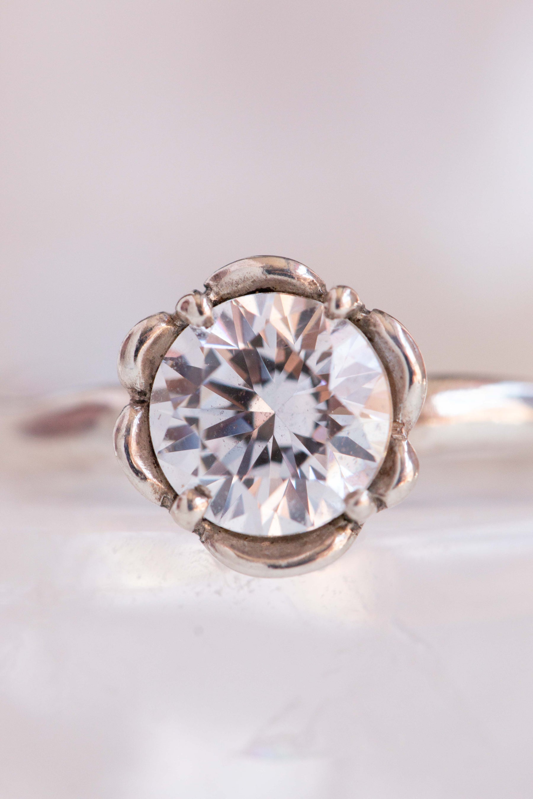 Custom Design ~ Large Diamond Barnacle Solitaire