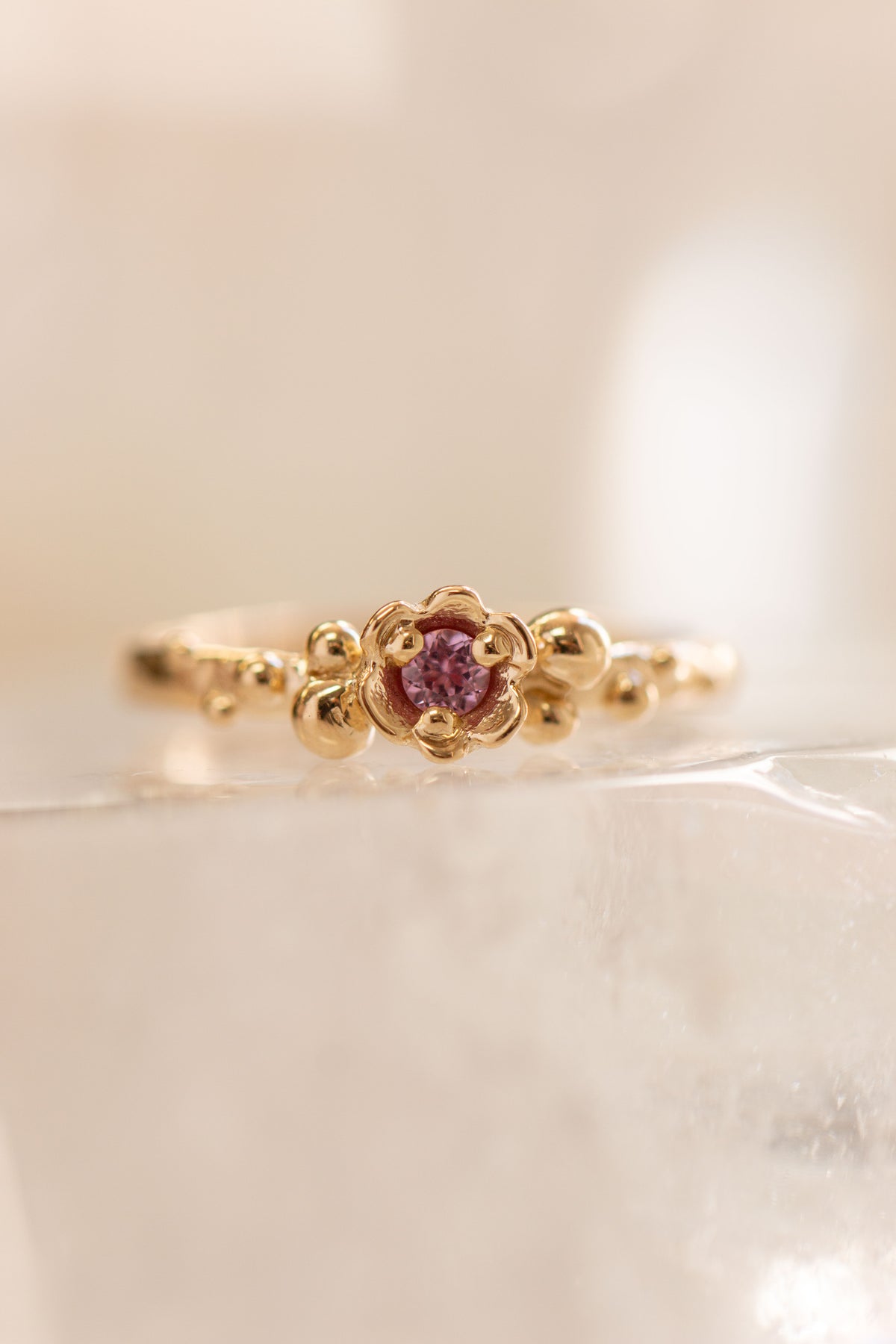 Custom Design ~ Pink Sapphire Caviar & Barnacle Ring