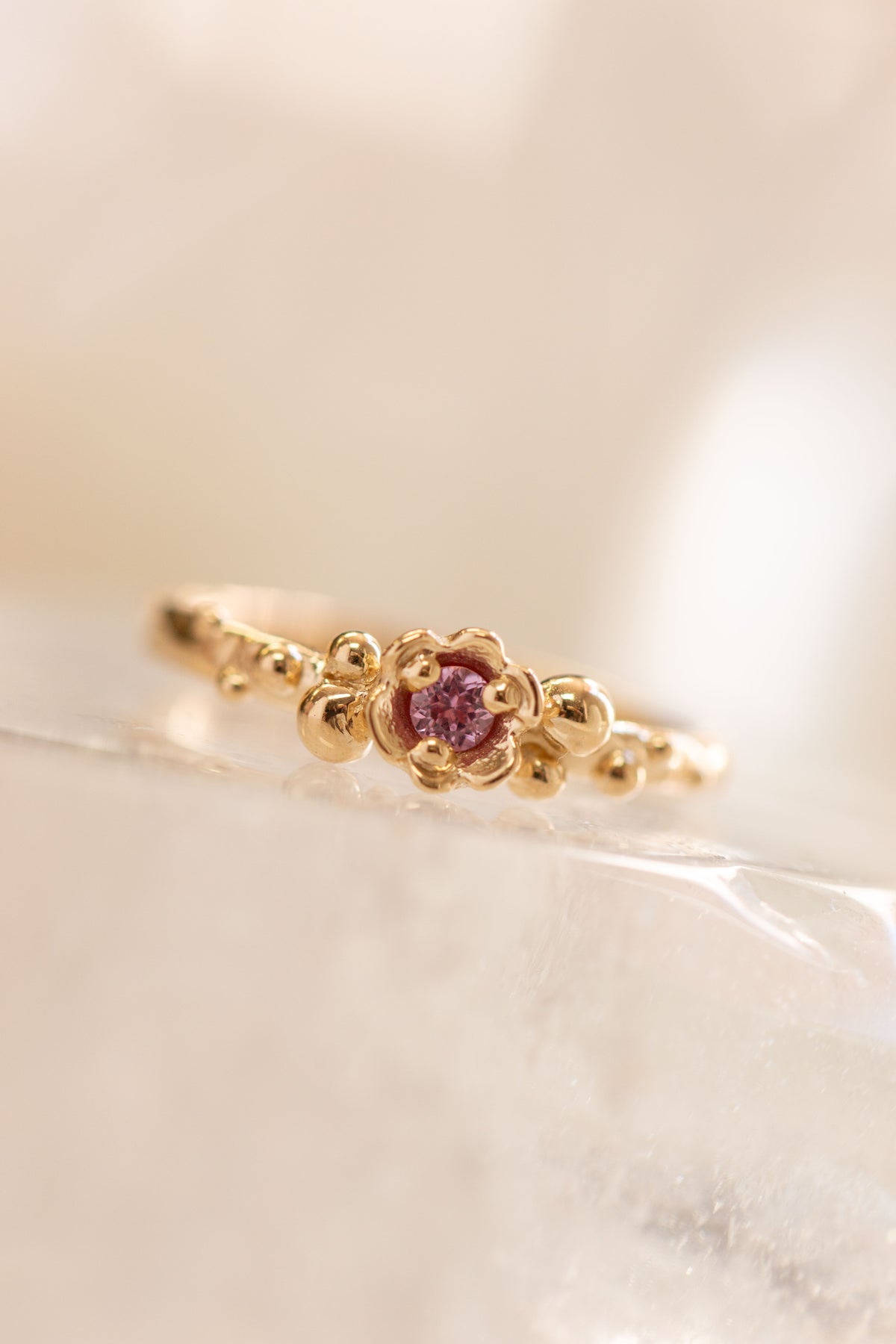 Custom Design ~ Pink Sapphire Caviar & Barnacle Ring