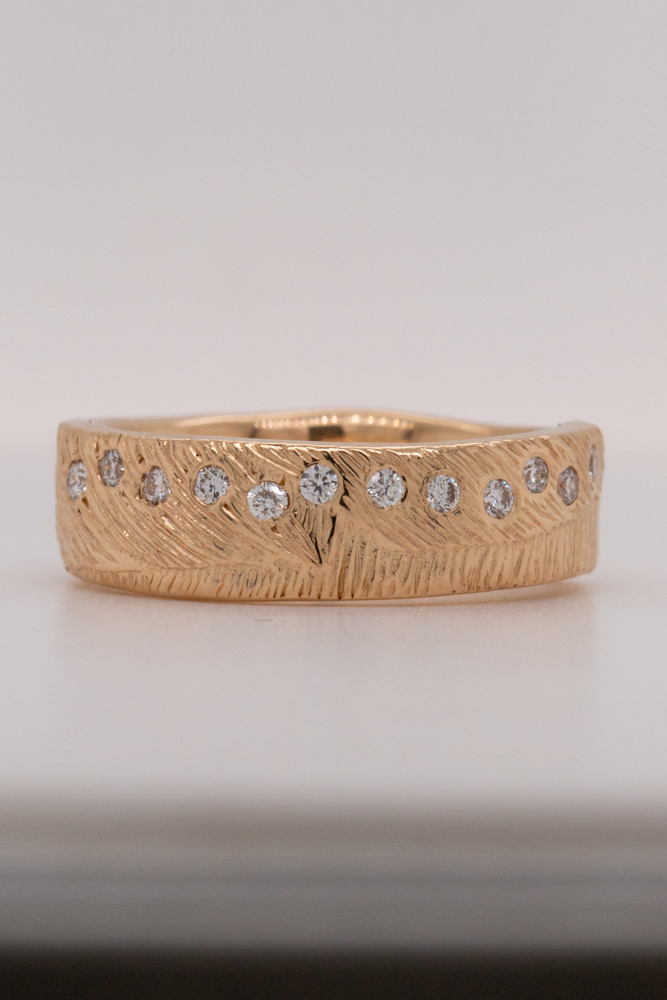 Custom Design ~ Flush Set Diamond Longtail Band