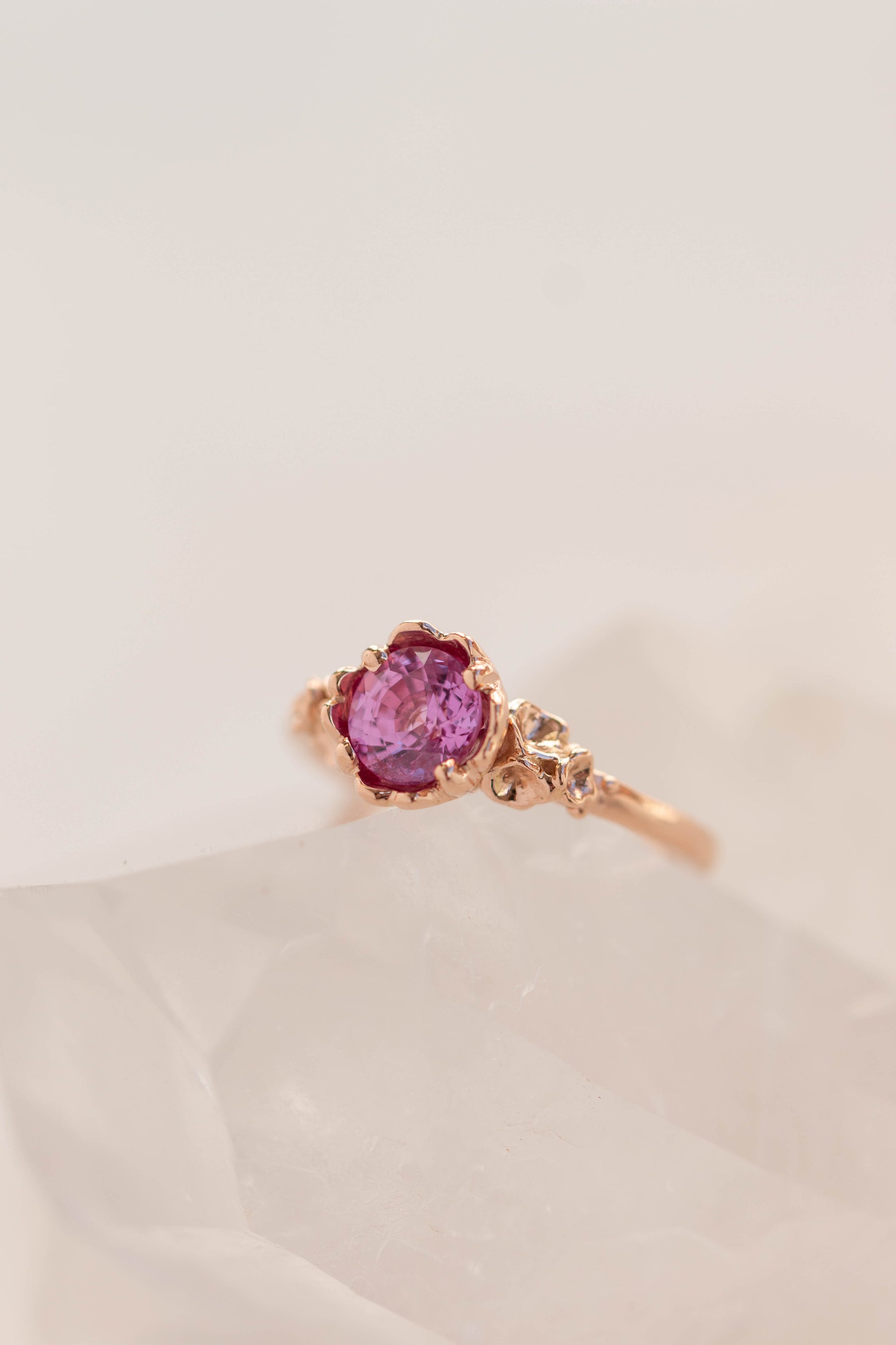 Custom Design ~ Pink Sapphire Barnacle Engagement Ring